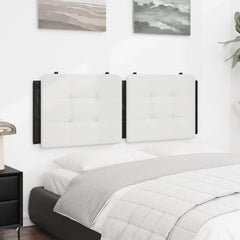 Headboard Cushion White and Black 53.9" Faux Leather,Premium Faux Leather Headboard Cushion with Comfort Foam for Excellent Back Support and Enhanced Bedroom Decor Beds Headboards & Footboards