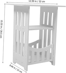 Garneck Bedside Table Lower Shelf Modern Nightstand for Living Room Bedroom and Sofa Versatile Side Table for Books and Essentials Simple Design