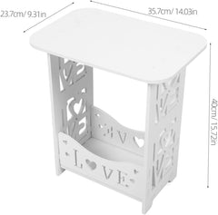 PRETYZOOM Bedside Table Nightstand Lower Shelf for Storage Minimalist Wooden Side Table for Bedroom Sofa Living Room Compact Design for Spaces