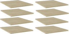 Tidyard Bookshelf Boards 8 Piece Gray 15.7 x 19.7 x 0.6 Inch Engineered Wood Replacement Panels, Display Stand Storage Shelves for Bookcase, Storage Cabinet, Sideboard Shelf Unit