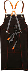 Aprons Adjustable bib Aprons Canvas Apron Household Kitchen Cooking Men Women Barista Grilling Restaurant Painting Work Aprons Light Grey Painter's Overalls