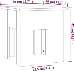 Coffee Table Black Engineered Wood Side Table Living Room Decor for Living Room Bedroom 15.7 x 15.7 x 16.5 in Tough