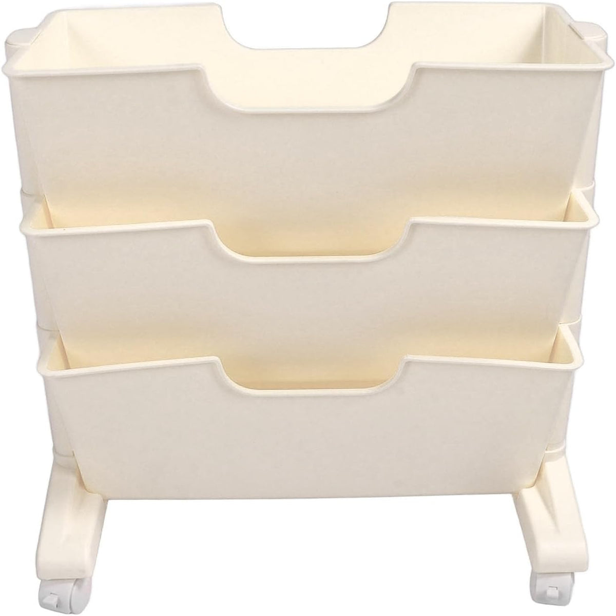 3 Tier Movable Bookshelf Removable Bookcase Plastic Rotatable Mobile Bookshelf for Bedroom Dormitory,Portable Rotatable Bookshelf for Dormitory (Blue)