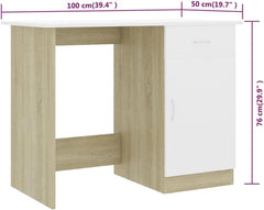 Computer Desk,Writing Desk for Home Office,Minimalist Simple Style Laptop Study Table, Makeup Vanity Console Table,Desk Gray 39.4"x19.7"x29.9" Engineered Wood
