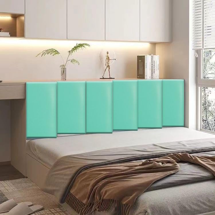 Queen/Fully Cushioned headboard, Modern Vertical Channel Design headboard, 3D soundproof Wall Panel, Large Detachable and Reusable,G,40x20cm/4 Pcs