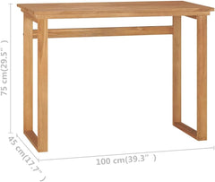 Desk, Computer Desks Study Tables Writing Desk Work Table for Home Bedroom Office Indoor 39.4"x17.7"x29.5" Solid Teak Wood