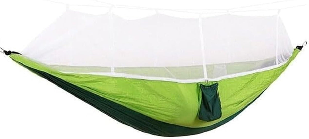 Hammock Hammock with Net, Double & Single Portable Outdoor Hammocks Parachute Lightweight Nylon with Tree Straps Hamock Outside(Blue)