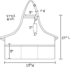 Averill's Sharper Uniforms Three Pocket Bib Apron with Pencil Pocket 3 pocket (Set of 6