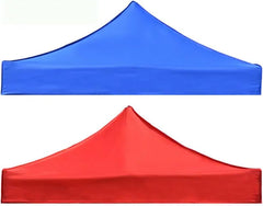 Canopy Replacement Top 10x10ft Foldable Tent Top Cloth Rainproof Canopy Top Cover Replacement Four-Corner Tent Cloth Outdoor Parasol Sun Shade Gazebo Top Cover(Red)
