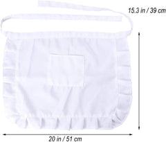 Kitchen Cooking Aprons,Aprons With Pockets Short Waist Kitchen Apron Lace Half Waist Bib Maid Costume With Pocket Half Apron Cover Kitchen Party Apron