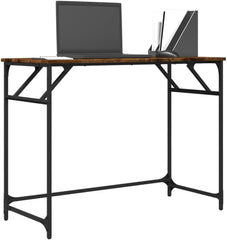 Desk Smoked Oak 39.4"x17.7"x29.9" Engineered Wood and Powder-Coated Steel,Modern and Durable Study Desk | for Home Office or Dorm Office Furniture, Office Desks