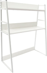 Computer Desktop Bookcase, 2-Tier Desk Hutch, Multipurpose Countertop Storage Hutch, Triangular Desktop Bookshelf for Home Dorm Office, White (Drawers, 36“ x 7" x 30.7")