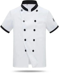 Men Women Restaurant Kitchen Canteen Chef Uniform Sleeves Chef Jacket Waiter Works Clothes