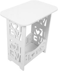 Wooden Side Table Storage Shelf Modern Minimalist Nightstand for Bedroom and Living Room Small Versatile End Table for Home Decor White Style