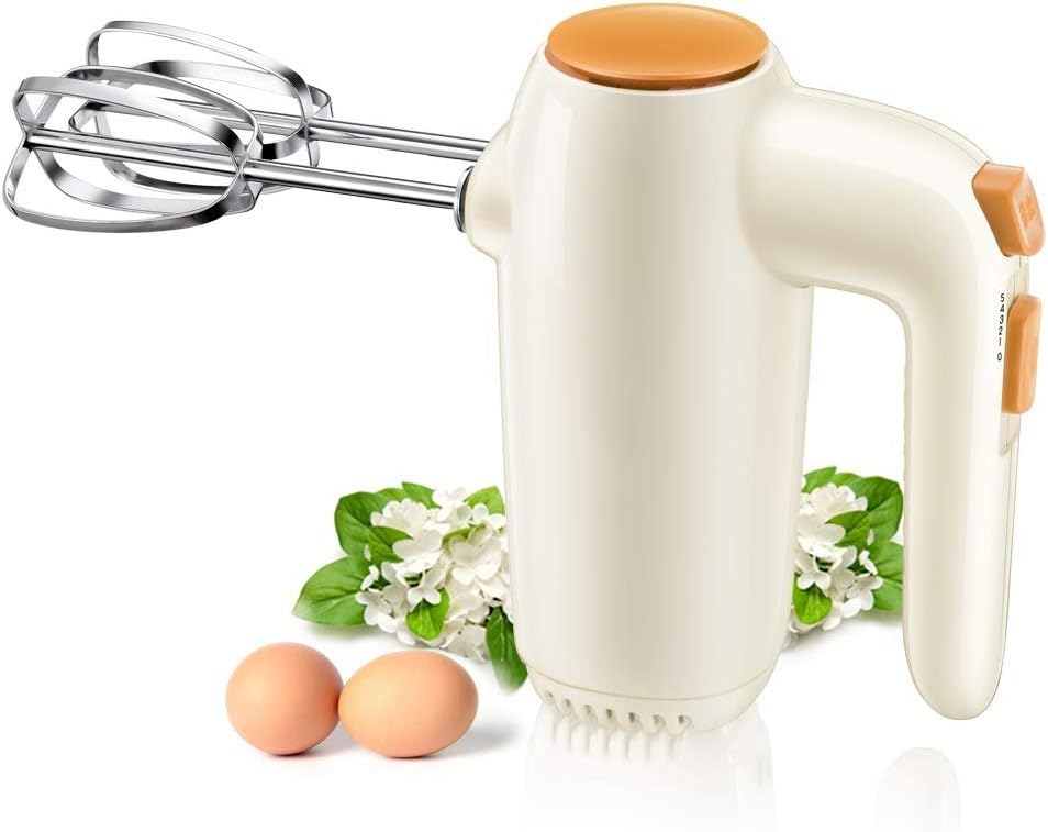 Egg Beater-Hand Mixer Electric Kitchen Mixer Stainless Steel Attachments with Function Included and Storage Base fine