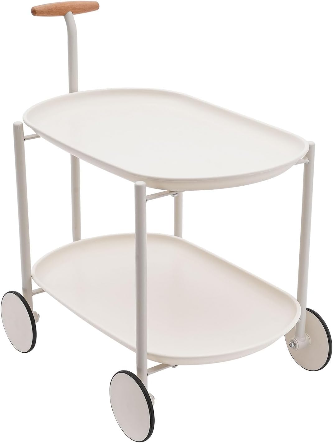 CNCEST Home Bar, Serving Cart with 2 Mirrored Shelves, Furniture Rolling Bar Cart for Kitchen, Dining Room (63x42x64.5cm-Green)