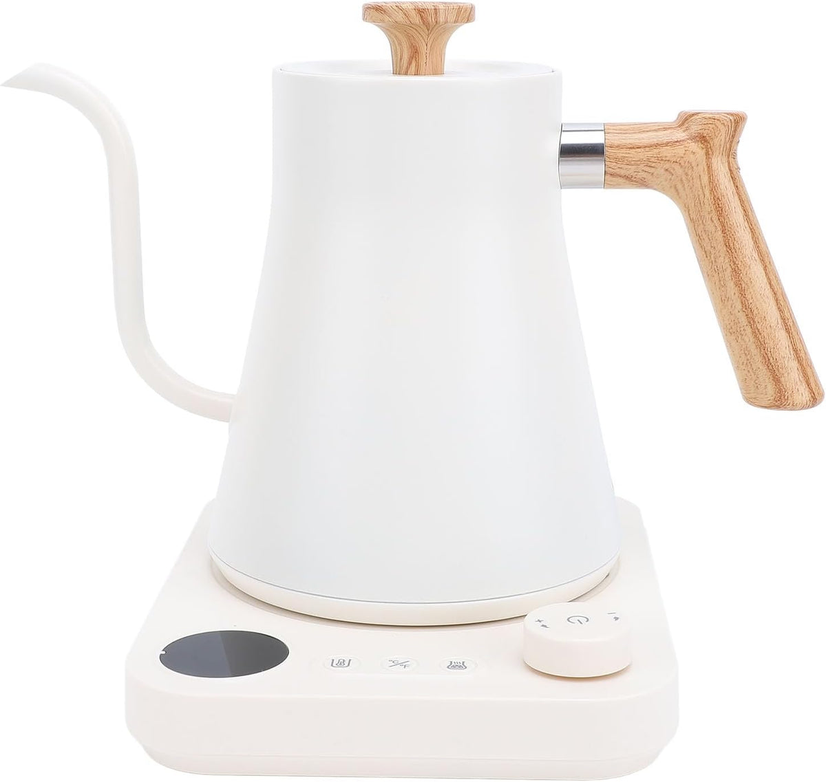 gooseneck electric kettle, Electric Gooseneck Kettle 1200W Stainless Steel Temperature Control Teapot Pour Over Coffee Kettle with LCD Timer Home (US Plug 110V)