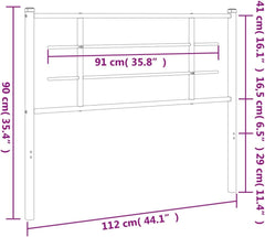 Headboard White Powder-Coated Steel Tall Single Durable355640