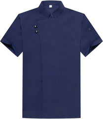 Breathable Chef Jacket Hotel Costume Short Sleeve Men Women Restaurant Kitchen Cook Clothes Waiter Uniform Chef Shirt