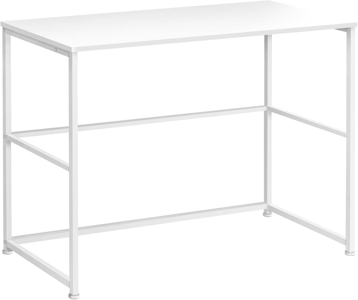 Monarch Specialties I 7775 Computer Desk, Home Office, Laptop, Left, Right Set-up, Storage Drawers, 40" L, Work, Metal, Laminate, White, Contemporary, Modern