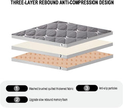 TANGHULU Chair Cushions for Dining Chairs with Ties, Upgrade Memory Foam Seat Cushions, 45x43cm U-Shaped Kitchen Chair Pads, Non-Slip Seat Pads with Detachable Cover(Color:Gray,Size:1pack)