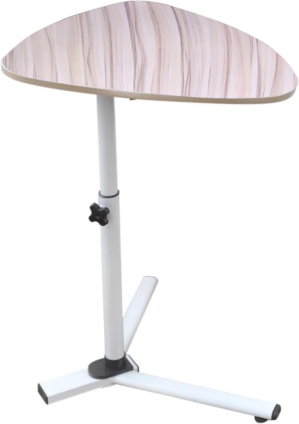 Modern Small Triangle Side Table, Adjustable Height Night Stand Bedside Table Sofa Side End Laptop Desk for Bedroom Living Room (White)