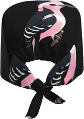 Cleaning Working Cap Pink Woodpecker Printed Chef Hat for Women & Men, Adjustable, Breathable