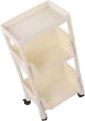 Zerodis Rolling Storage Organizer, Removable Movable Unique Bookcase with Removable Hooks Large Capacity Mobile Utility Cart for Students in Home School (Three Layers with Cover/)