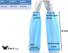 100 Pieces of Arm Sleeves, Made of Non-Woven Fiber Sleeve Covers with Elastic Closures stretchble Reusable Blue 100 Pieces