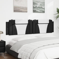 Headboard Cushion Black and White Bed Footboards Upholstered Footboards Stylish Headboard and Footboard for Bedroom 76" Faux Leather