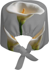 Cleaning Working Cap White hooliage Printed Chef Hat for Women & Men, Adjustable, Breathable