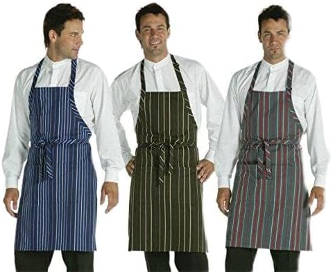 Averill's Sharper Uniforms Striped Bib Apron One Size (Set of 6)