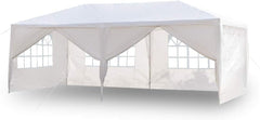 10' x 20' Outdoor White Waterproof Gazebo Canopy Tent with Removable Sidewalls Windows Heavy Duty Tent for Party Wedding Events Beach BBQ (with 4 Sidewalls)