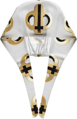 Cleaning Working Cap Golden Pattern Printed Chef Hat for Women & Men, Adjustable, Breathable