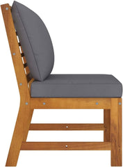 Middle Sofa Dark Grey Solid Acacia Wood Medium Durable