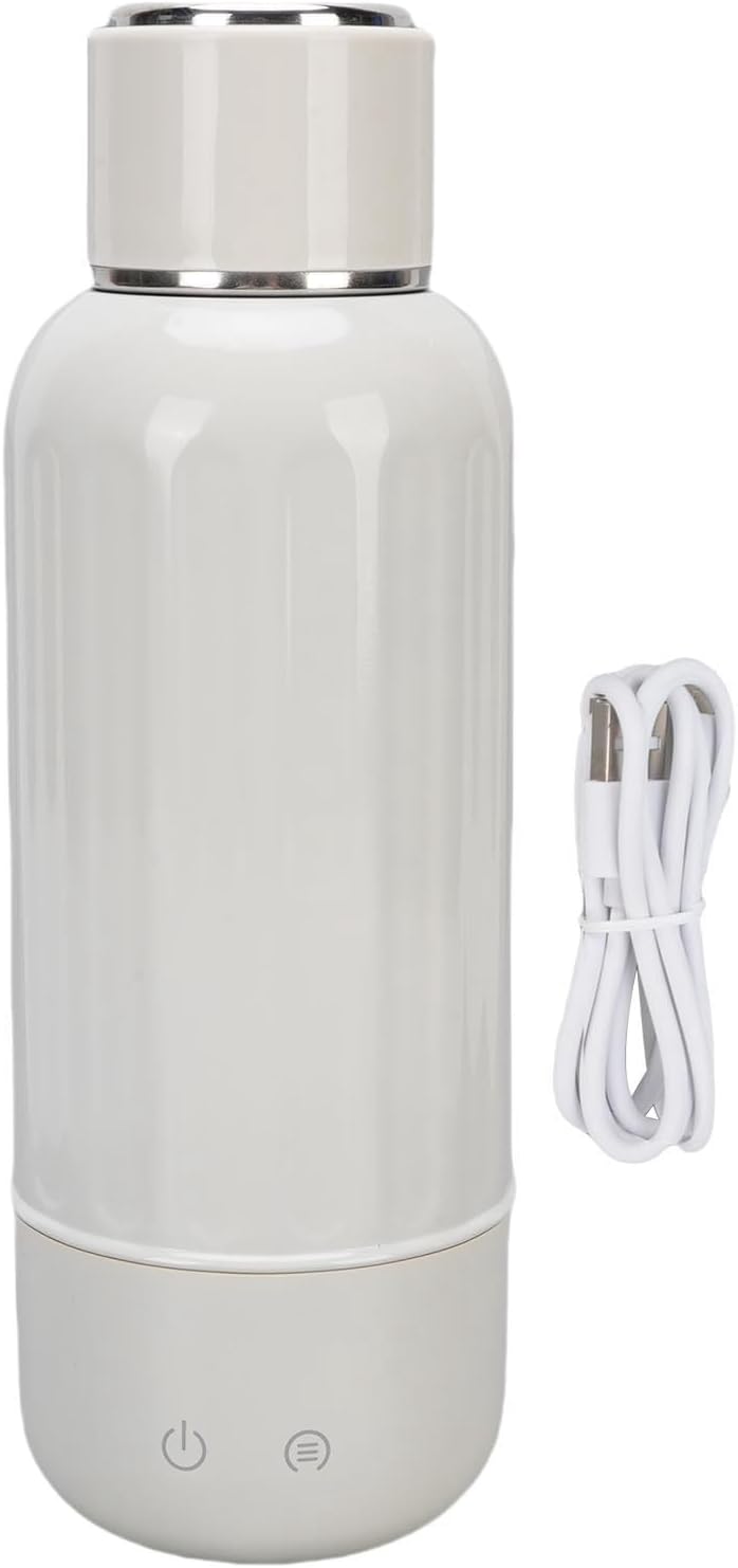 Heayzoki Travel Electric Tea Kettle, Portable Small Mini Coffee Kettle with 5 Temperature Control, 500ml and Stainless Steel, 5200Mah Water Boiler Heater for Camping Car (white)