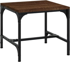 Industrial Coffee Table with Sonoma Oak Top and Steel Grey Frame, Height Adjustable Feet for Stability on Uneven Floors, Compact 19.7x19.7x13.8 Inch Design for Modern Living