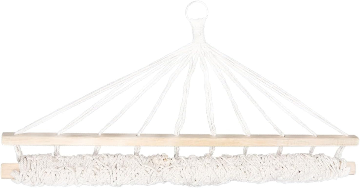 Hanging Bed Hammock with Stick Dirt Resistant Beige Swing for Camping Garden Relaxation Easy Setup and Design for Adults