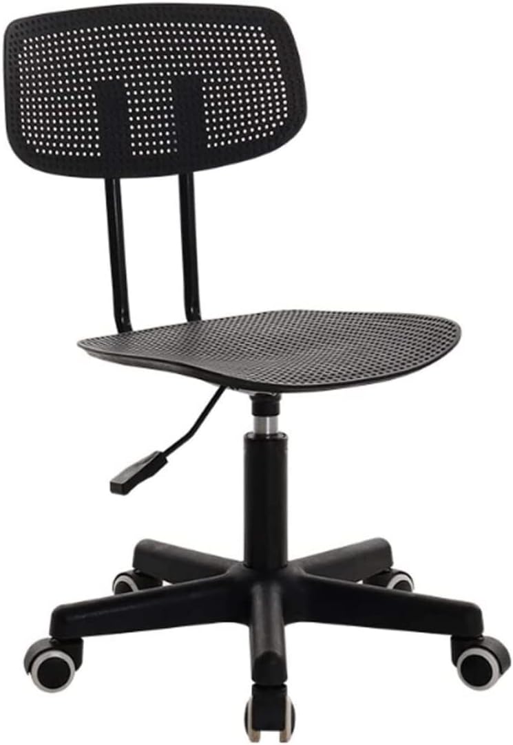 Office Chair, Plastic Chair Computer Chair Home Office Chair Staff Chair Conference Chair Lifting Swivel Chair Back Stool Executive Computer Desk Chair (Color : Black)