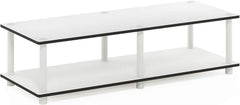 Island Oasis 60 Inch No Tools TV Stand Sturdy and Functional Entertainment Console Unit for TVs White/32 Inch