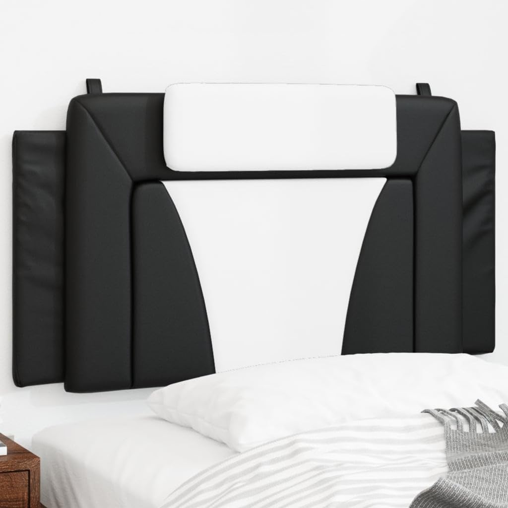 SKM Headboard Cushion Black and White 100 cm Faux Leather (Weight-8KG)