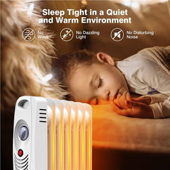 ARLIME Oil Filled Radiator Heater, 700W Small Space Heating Machine with Thermostat, Overheat Protection, Portable Oil Heater for Indoor Use, Bedroom, Office, Home