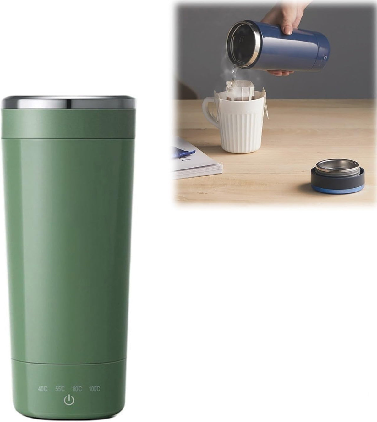 Travel Electric Kettle Cordless,Portable Mini Electric Kettle,300ml Portable Electric Kettle for Travel,316 Stainless Steel Mini Hot Water Boiler Heater,Adjustable Temperature Electric Kettle(Pink)