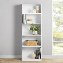 White 5-Level Adjustable Organizer Bookcase