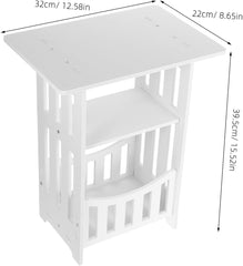 Modern Small Side Table Hollow Bedside Nightstand for Bedroom and Living Compact Minimalist End Table for Sofa Apartment Dorm Space Saving Design