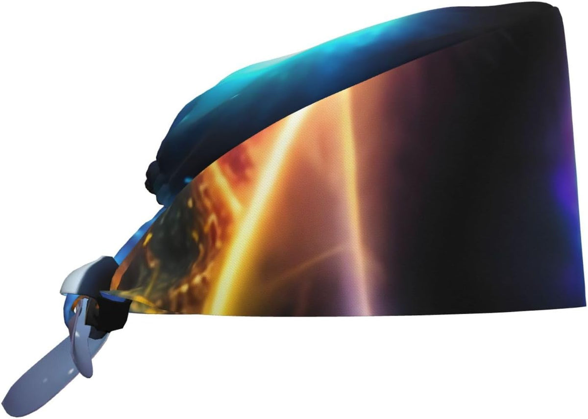 Breathable Work Hat Wonderful Universe Picture Adjustable Comfortable Chef Hat for Women & Men Black