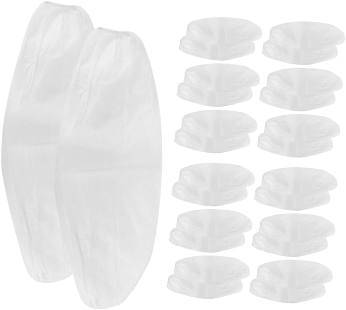 PRETYZOOM 50PCS Wear-Resistant Disposable Over Sleeves for Kitchen and Cleaning Breathable Arm Covers Protective Arm Sleeves