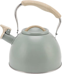 Whistling Tea Kettle, Flat Bottom Stainless Steel Loud Whistle Kettle Stovetop Teapot with Cool Ergonomic Handle for Electric Gas Induction Radiation Stove, Teapots