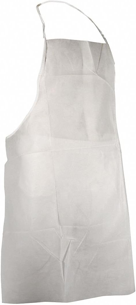 Bib Apron, PP, 36x28, White, PK100