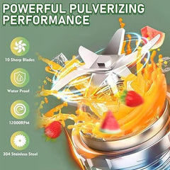 Geoet 28 Oz Electric Citrus Juicer & Portable Blender Cup - Multifunctional Rechargeable Juice Press Bottle with Straw & 2 Lids for Smoothies & Shakes (2pcs)